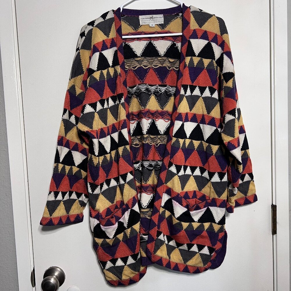 Peruvian Connection 100% Pima Cotton Long Cardigan Women's Size Small